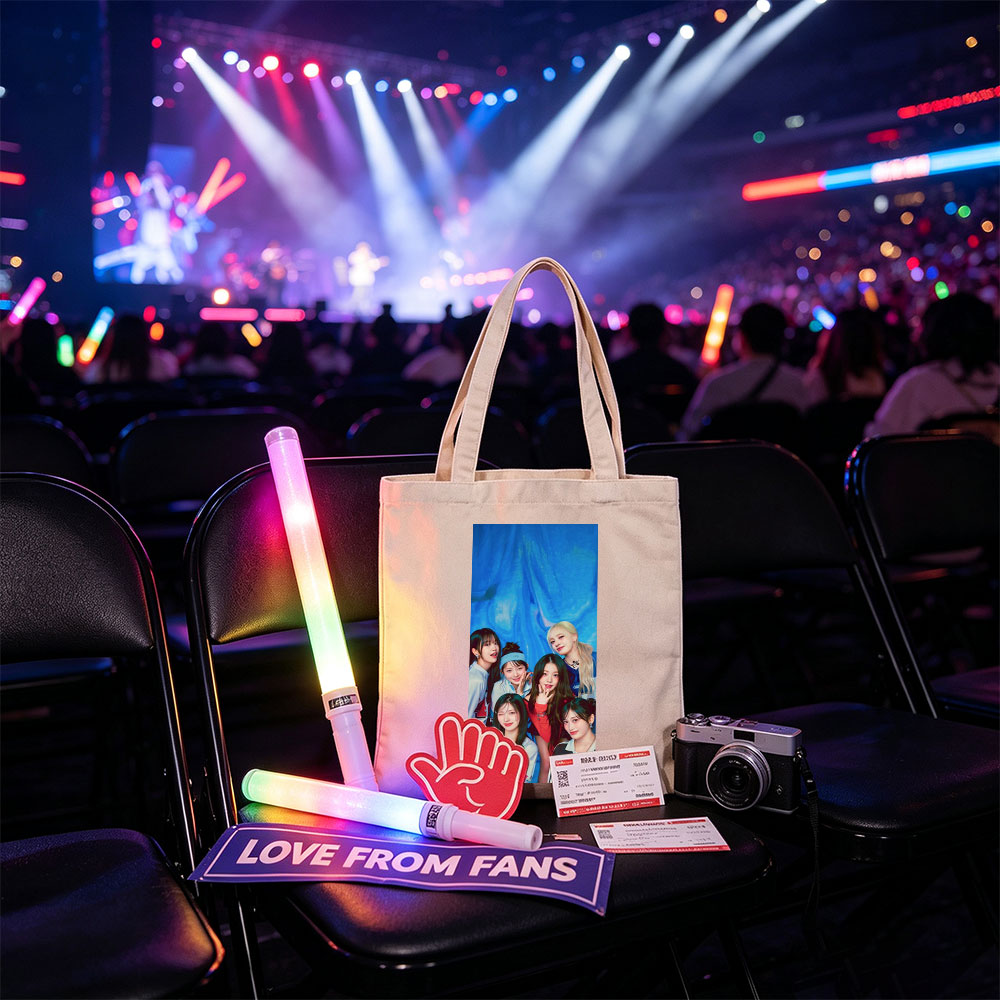IVE Group Photo with Blue Background and Casual Outfits - Canvas tote bags