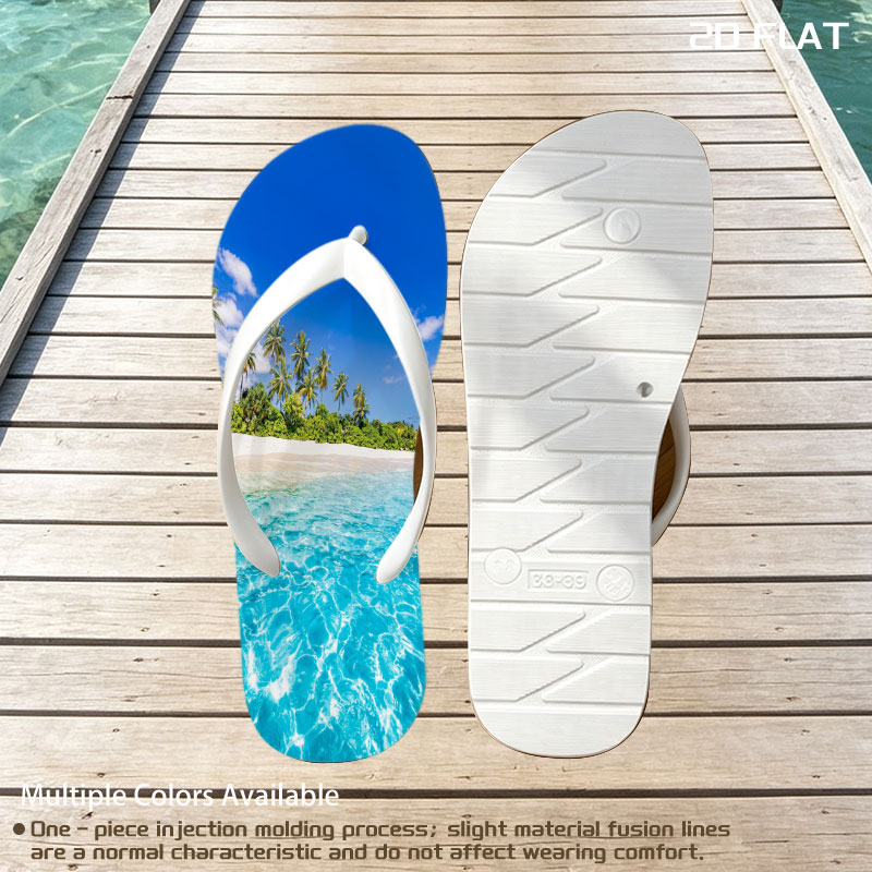 Crystal Clear Waters and Palm Trees on a Tropical Beach -  flip-flops