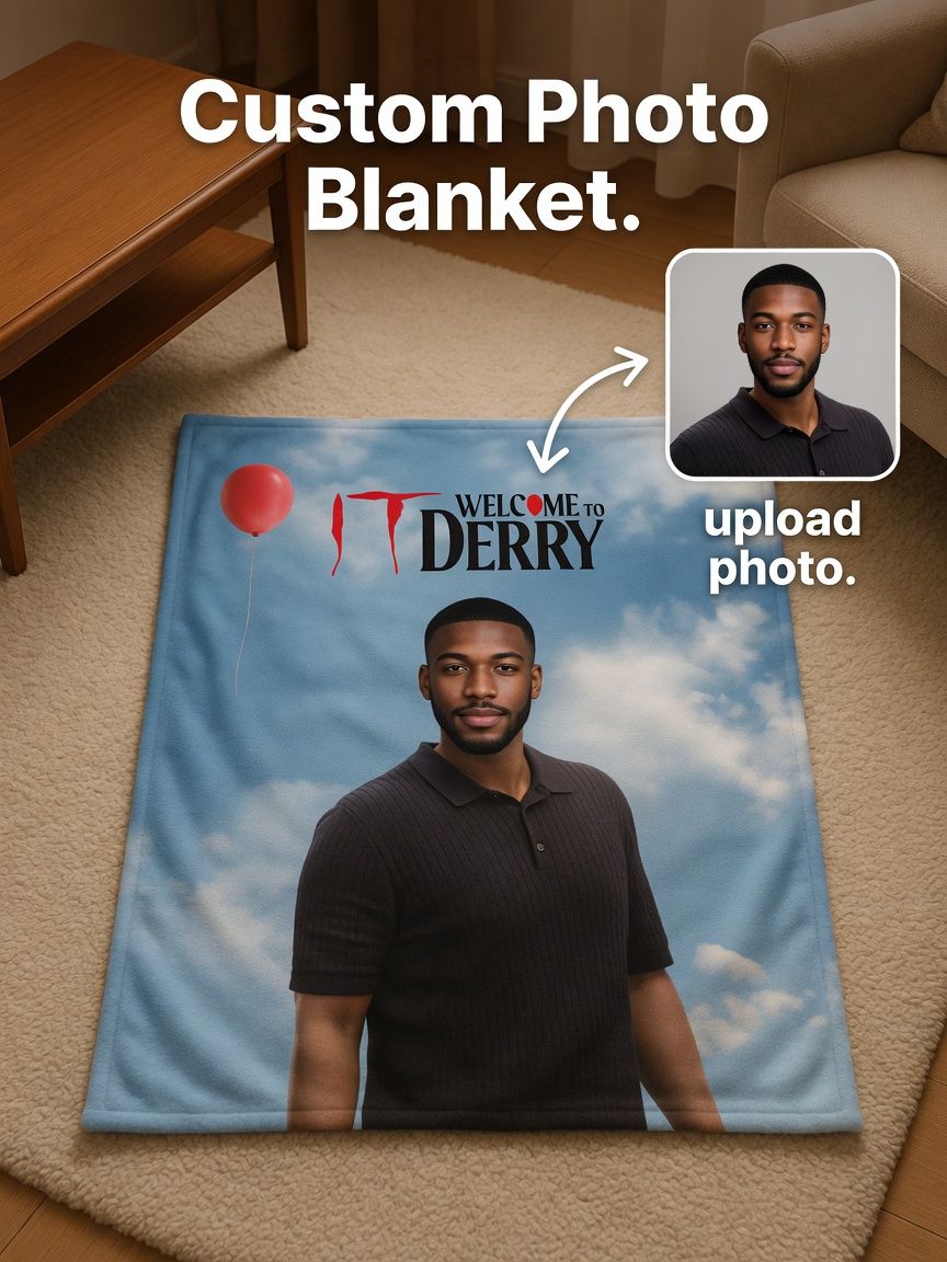 Custom Photo Blanket Personalized Face Portrait Throw Soft Flannel Fleece Quilt Ideal Customized Gift for Family