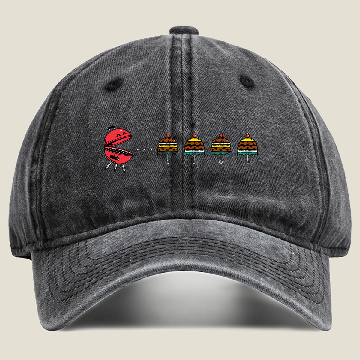 Grill and Cake Characters - Washed Denim - Baseball Cap