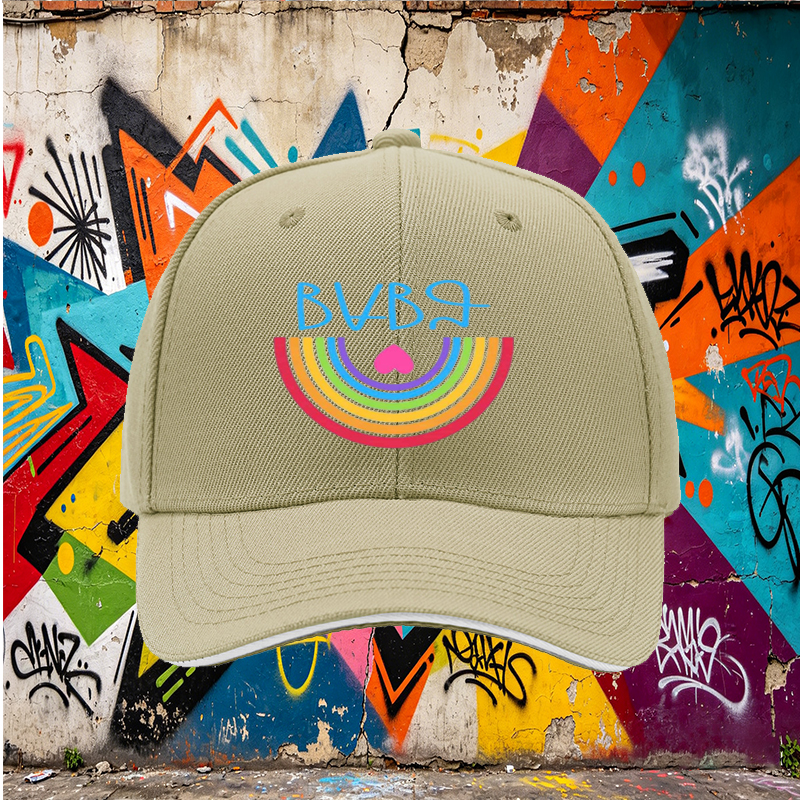 Unisex Classic Sandwich Hat with Rainbow Heart and 