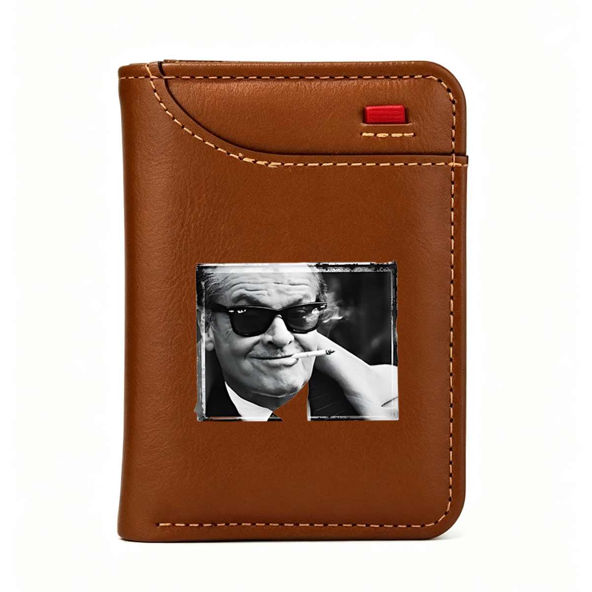 Jack Nicholson in sunglasses smoking a cigarette, iconic actor portrayal - Vertical Style Wallet