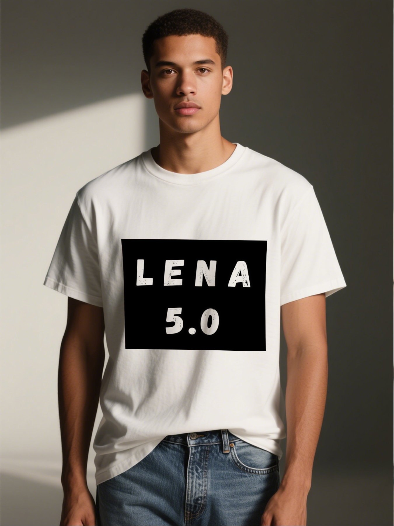 Men's Printed T-Shirt Lena 5.0 Graphic Text Design Casual Round Neck Summer Lightweight Breathable Short Sleeve T-Shirt for Daily Wear and Street Style Adults