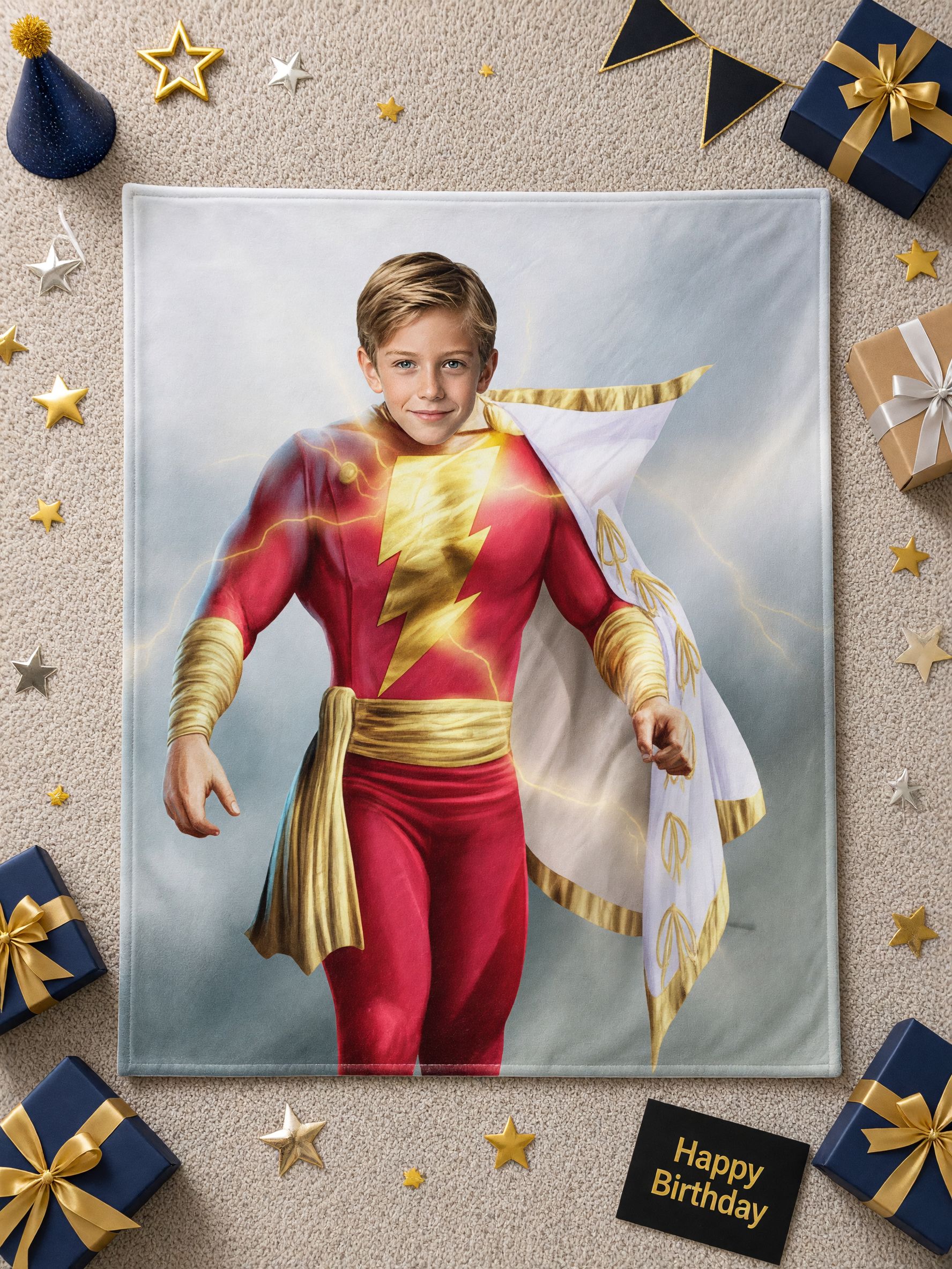 Custom Face Superhero Flannel Blanket Ultra Soft Personalized Photo Throw Ideal Keepsake Gift for Kids and Family