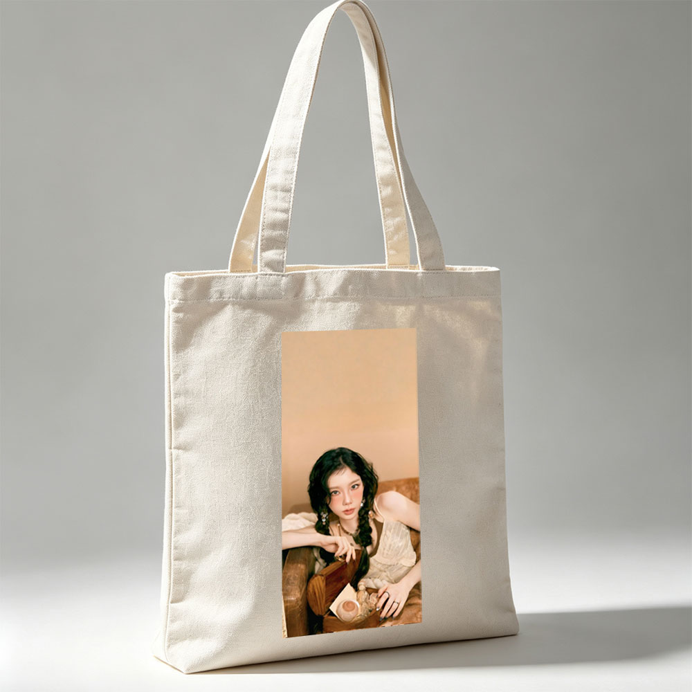 Kim Jisoo Relaxing on Couch with Vintage Accessories in Soft Lighting - Canvas tote bags