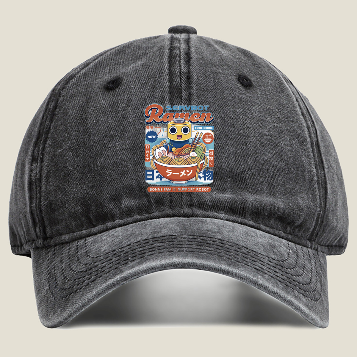 Servbot Ramen: Tron Bonne and the Bonne Family Support Robot - Washed Denim - Baseball Cap