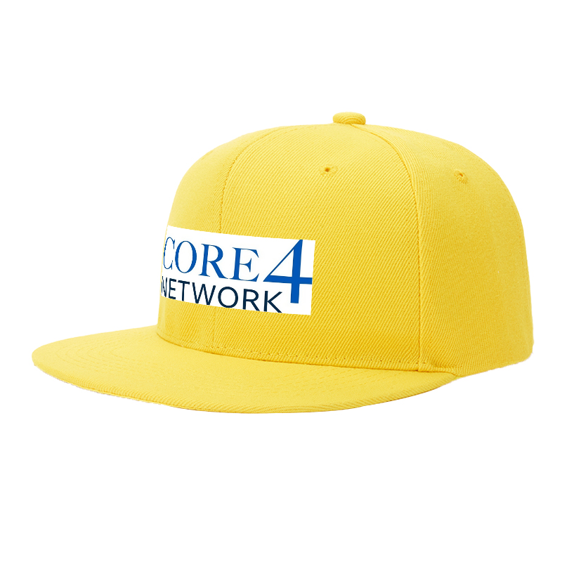 Flat Brim Baseball Cap Core4 Network Logo Print Streetwear Underground Skate Style for Basketball Courts Skate Parks Urban Lifestyle Skaters Rappers Streetwear Enthusiasts