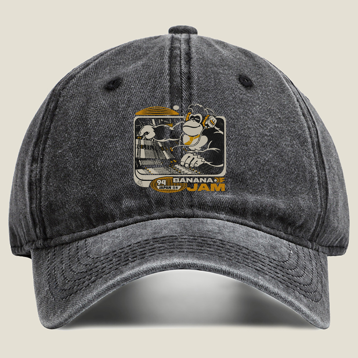 Banana Jam 94 Japan - Monkey DJ Character - Washed Denim - Baseball Cap