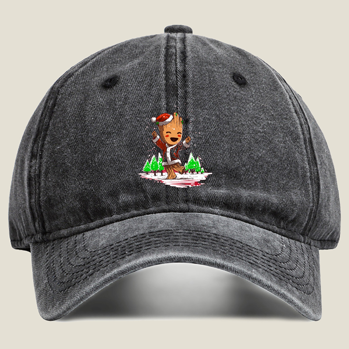Groot Christmas Celebration - Washed Denim - Baseball Cap