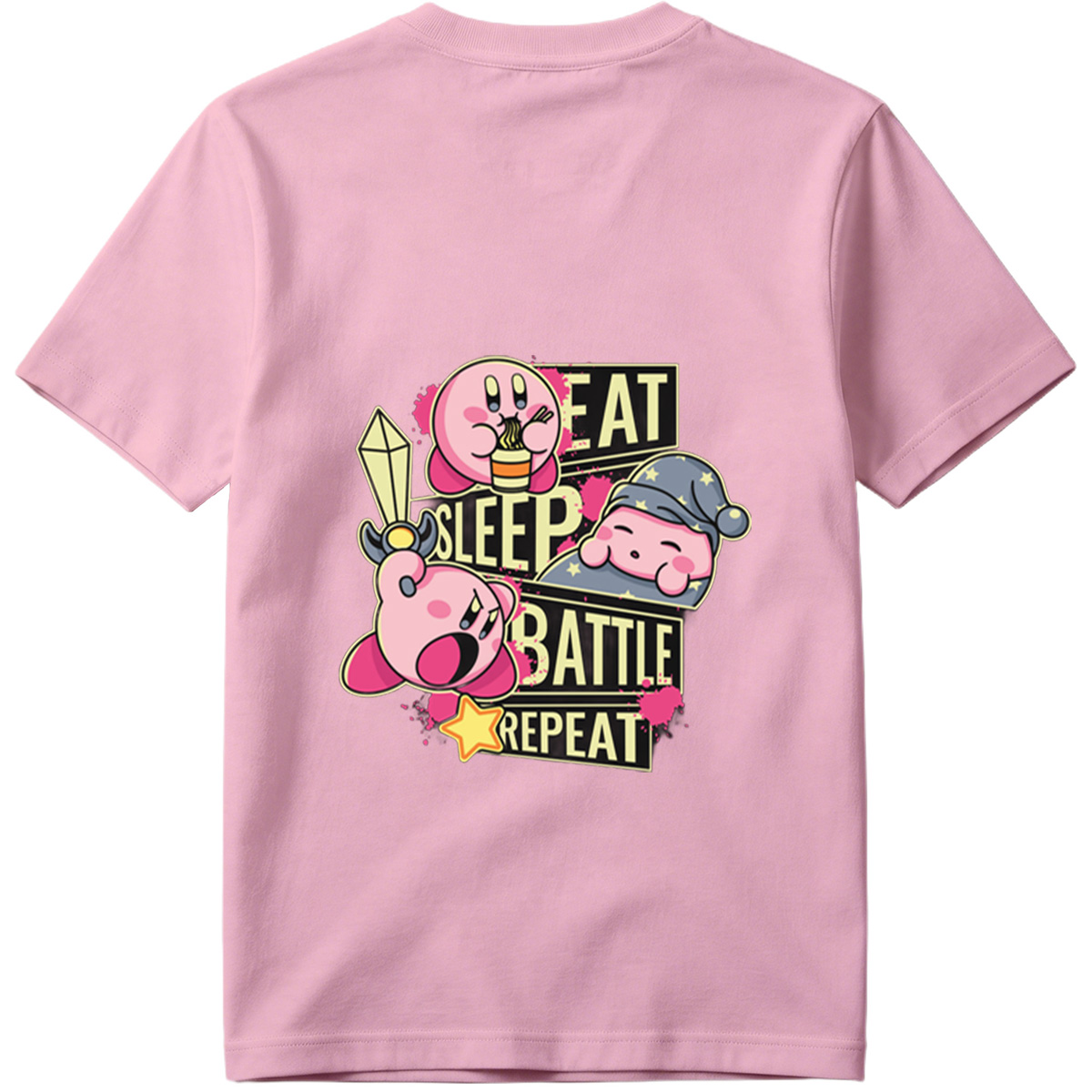 Kirby: Eat, Sleep, Battle, Repeat - Tee