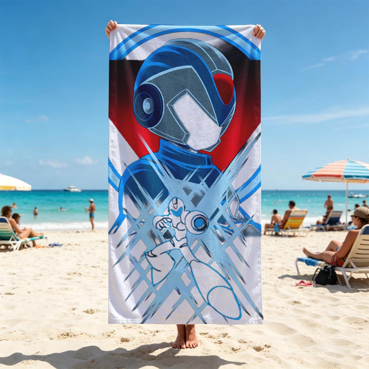 Daft Punk Robot with Electric Energy Design - Beach towels