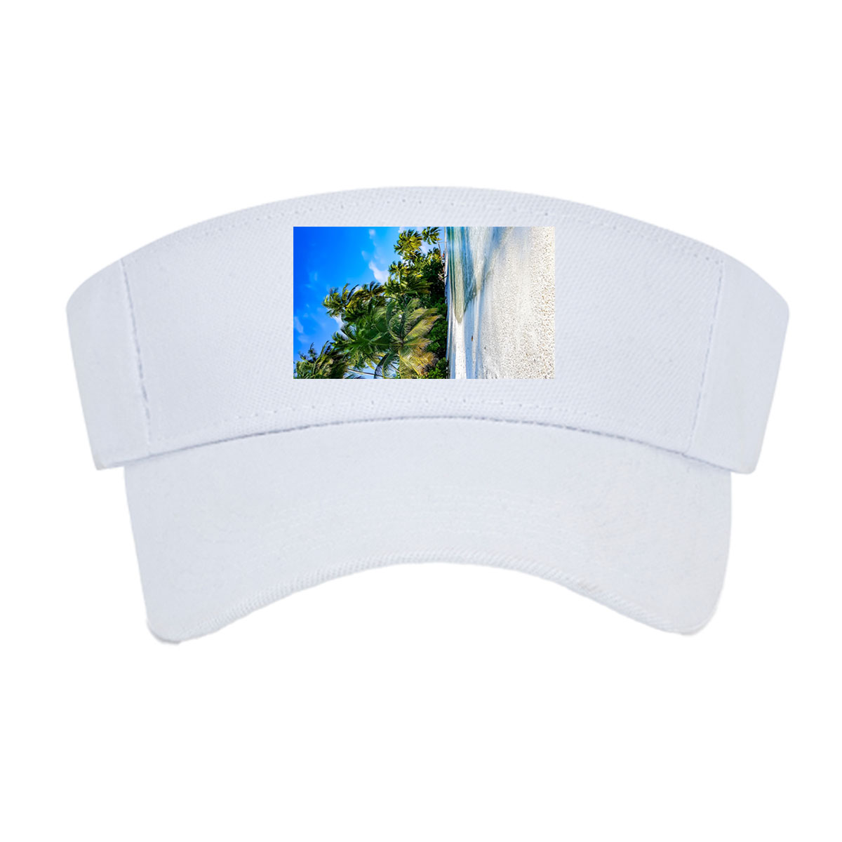 Tropical Beach with Palm Trees and Crystal Clear Water -  Visor cap