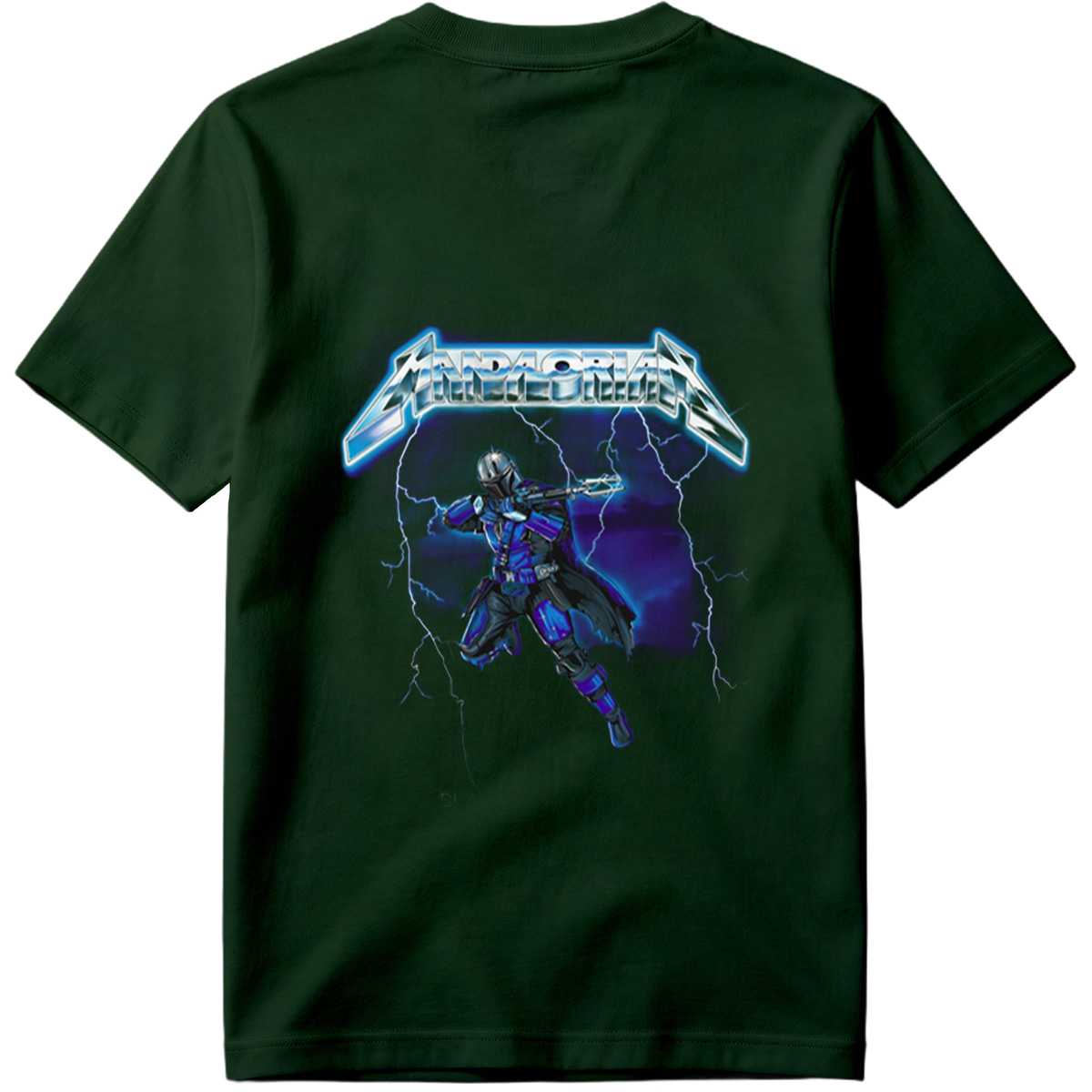 Mandalorian: The Armored Warrior in Stormy Skies - Tee