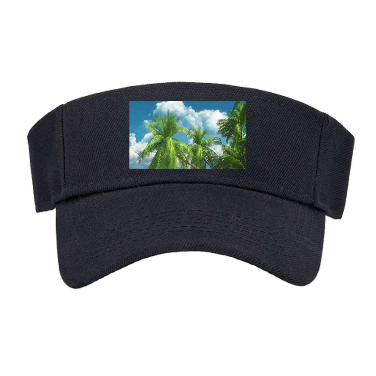 Tropical Beach with Palm Trees and Clear Blue Sky -  Visor cap