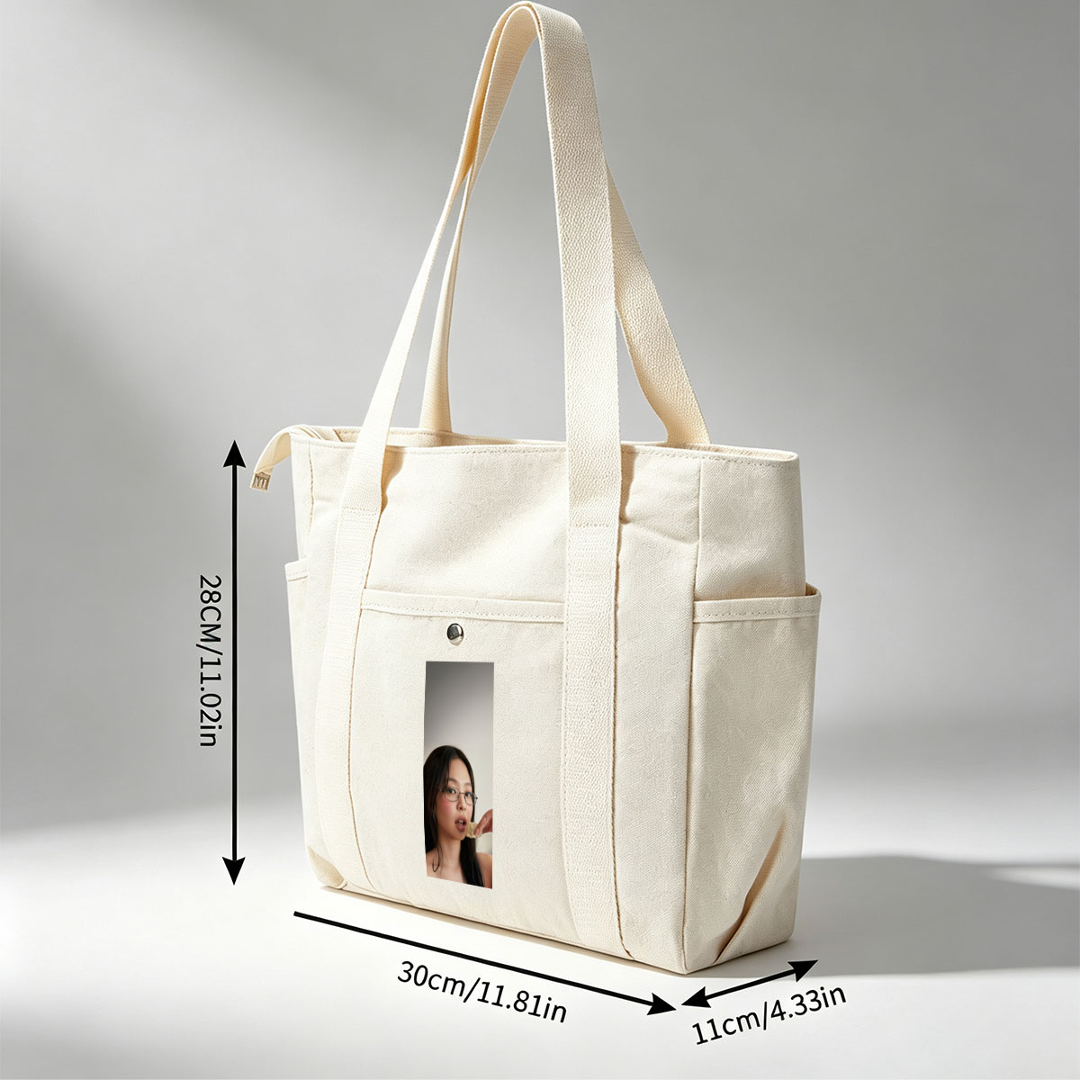 Jennie Kim Eating a Dumpling in a Minimalist Portrait - Multi-pocket bags