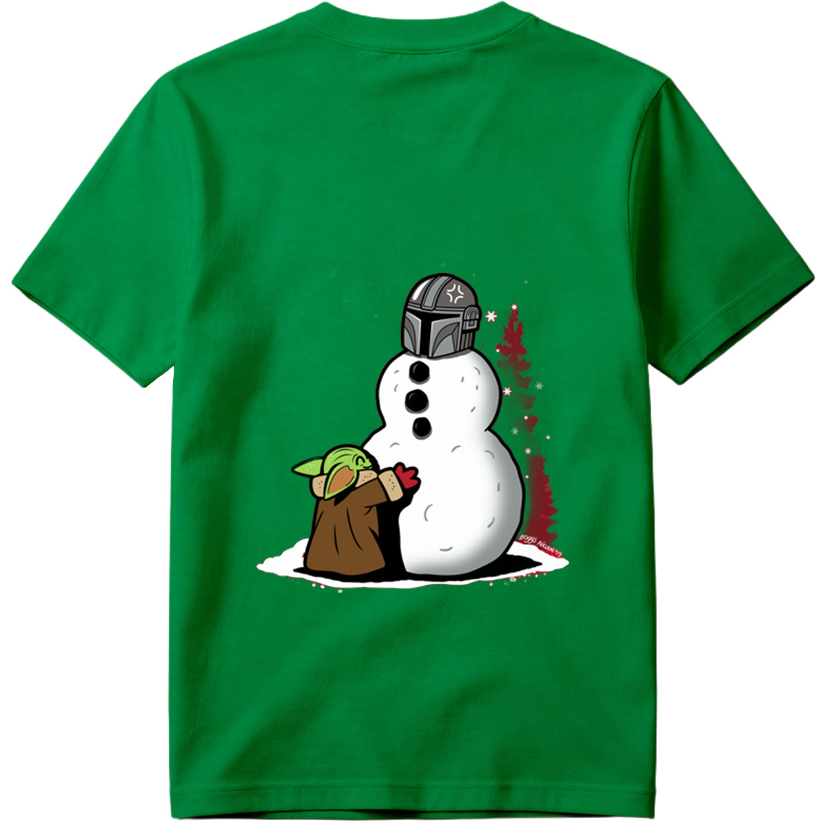 Mandalorian Snowman with Grogu - Tee