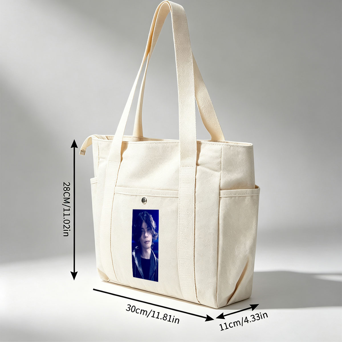 Yosuke Nagai in a dramatic scene with intense blue lighting and a stylish jacket - Multi-pocket bags