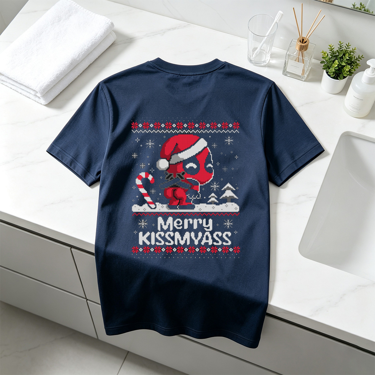 Deadpool Christmas Ugly Sweater Design - Tee