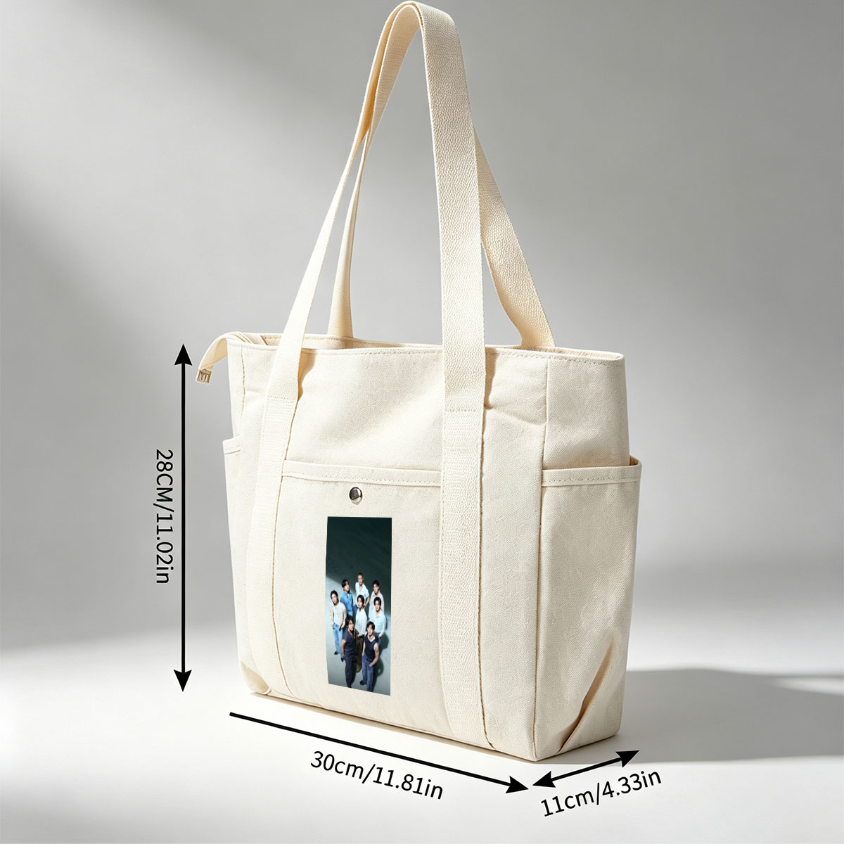 SEVENTEEN Group Photo on a Minimalist Background with Casual Outfits and Confident Poses - Multi-pocket bags