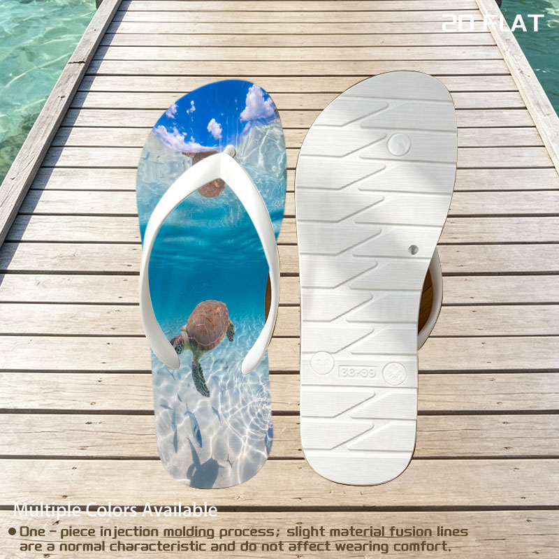 Sea turtle swims gracefully in clear blue water with fish below, sunlight filtering through the surface. -  flip-flops