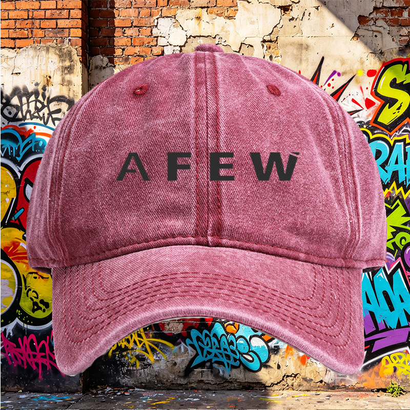 Unisex Classic Washed Cap with AFEW Logo Print - Perfect for Casual Outings, Urban Style, and Everyday Wear - Ideal for Adults Seeking Trendy, Comfortable Headwear