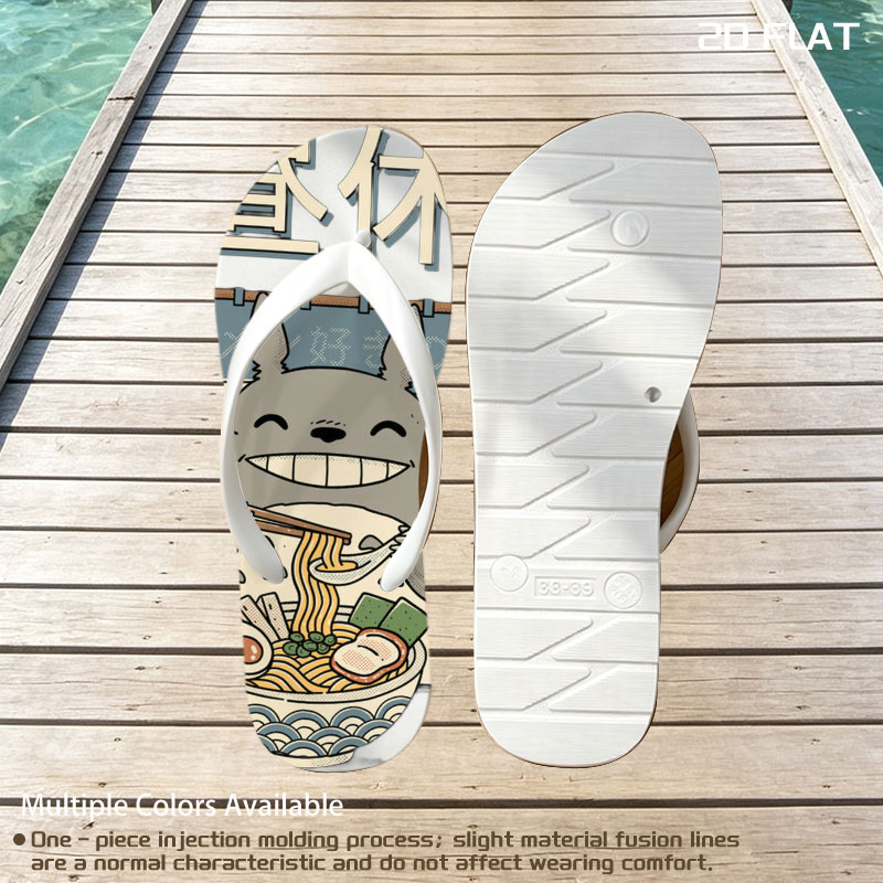 Totoro Enjoying Ramen at a Noodle Shop -  flip-flops