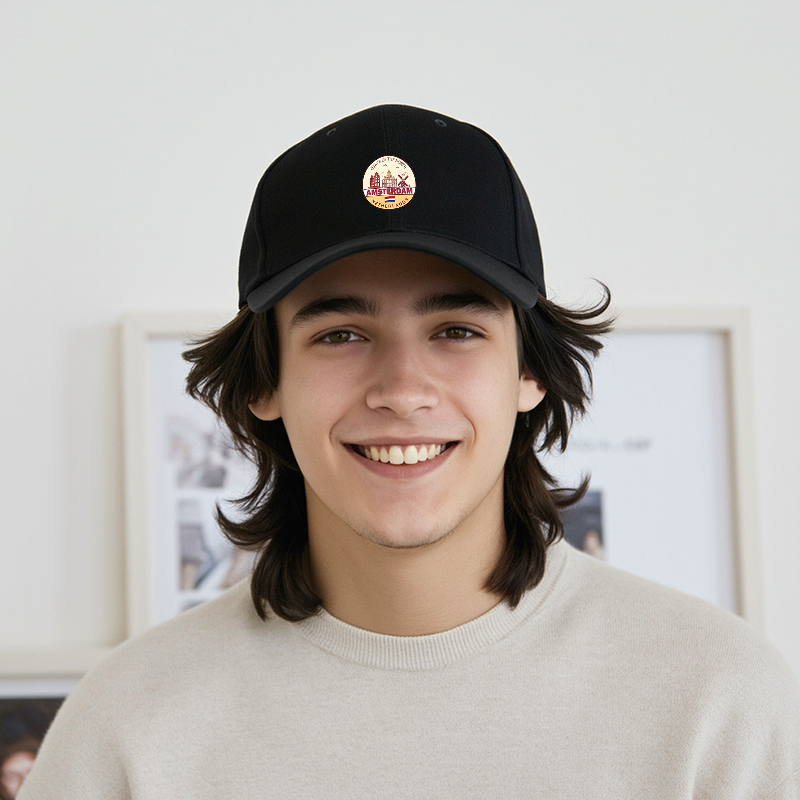 1pc New Baseball Cap Amsterdam Cityscape Print Venice of the North Design Unisex Adjustable Hat for Travel Outdoor Activities Adults and Teens