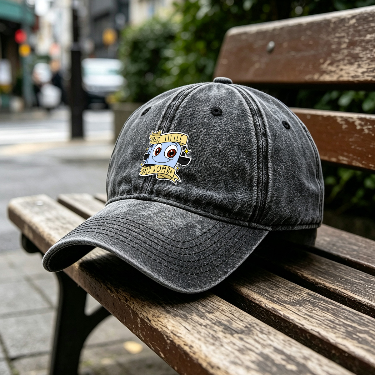 Brave Little Bath Bomb - Washed Denim - Baseball Cap