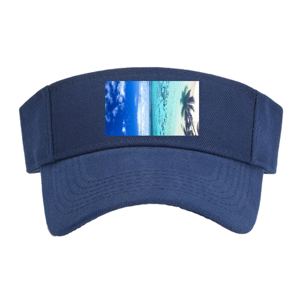 Tropical Beach with Crystal Clear Water and Palm Trees -  Visor cap