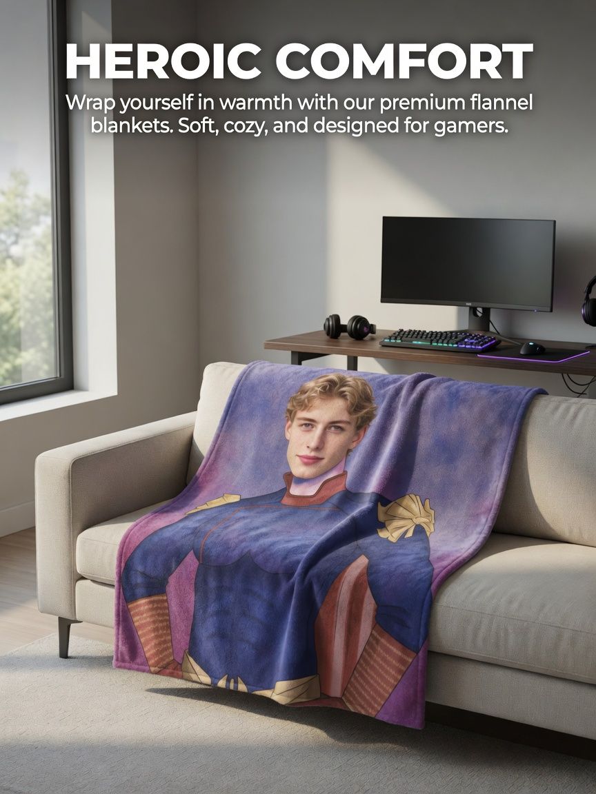 Custom Photo Face Blanket Personalized Superhero Flannel Throw Soft Anti-Pilling Cozy Plush Blanket for Unique Gifts