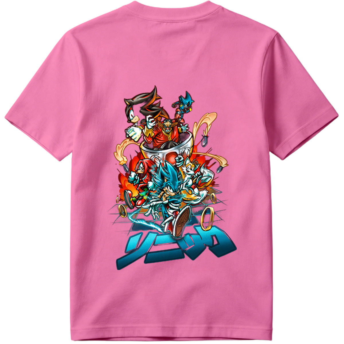 Sonic the Hedgehog: Sonic, Shadow, Knuckles, Tails, and Silver in Action - Tee