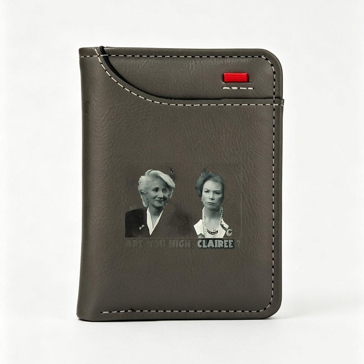 Are You High, Clairee? - Two Women in Formal Attire with Dramatic Expressions - Vertical Style Wallet