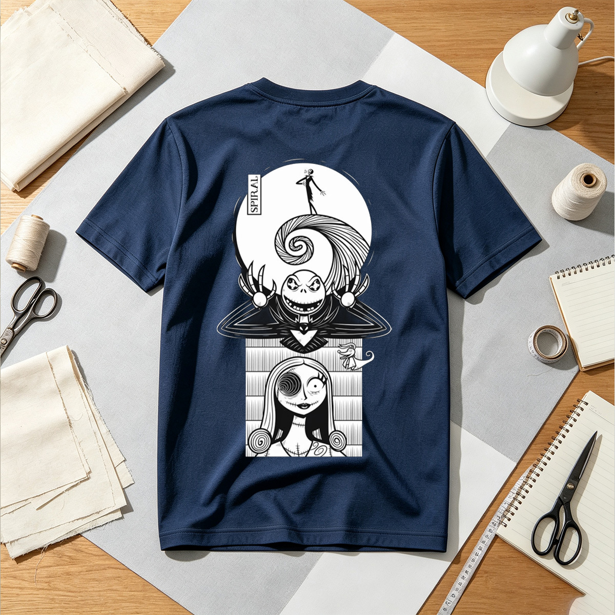 The Nightmare Before Christmas: Jack Skellington and Sally Spiral Art - Tee