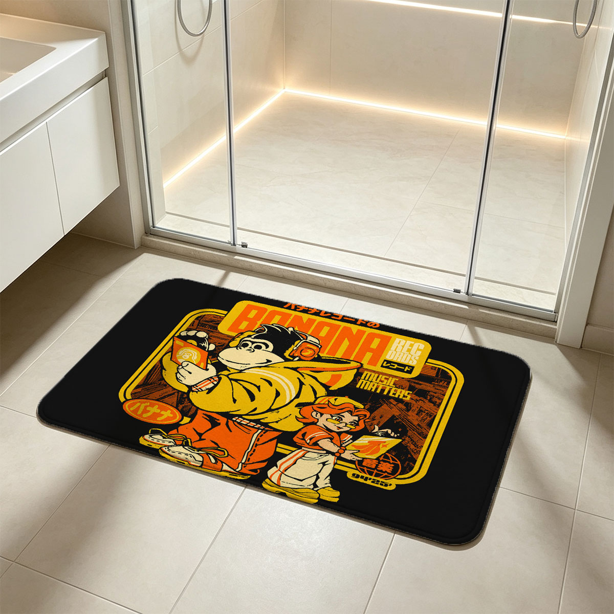 Banana Records: Donkey Kong & Diddy Kong Music Matters Artwork - Flannel floor mat