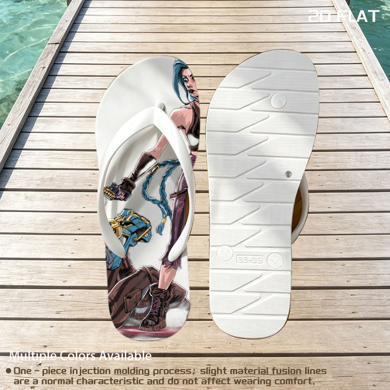 Blue-Haired Warrior and Pink-Haired Ally in Steampunk Combat Stance -  flip-flops
