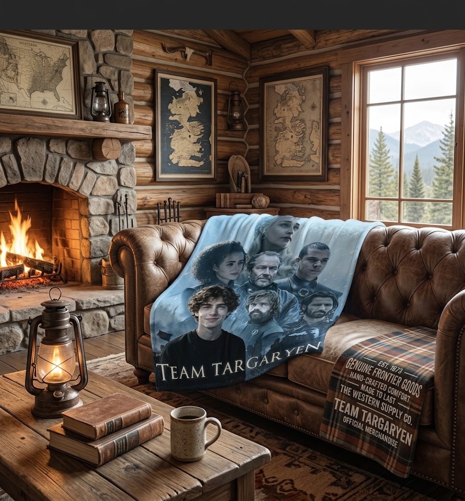 Custom Face Blanket Game of Thrones Team Targaryen Flannel Blanket Perfect for Fans of Daenerys Targaryen and House Targaryen Ideal Gift for TV Show Enthusiasts and Collectors