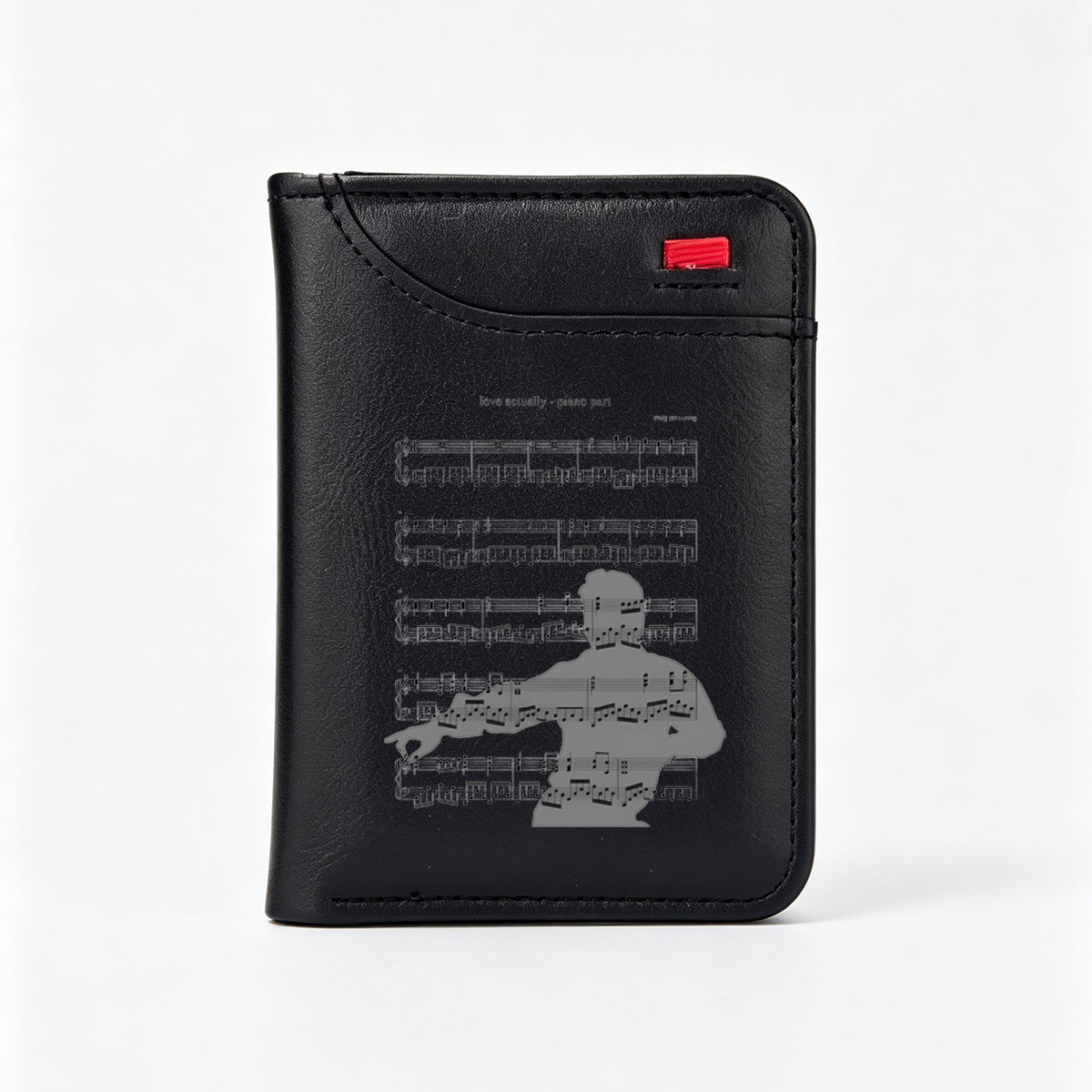 Love Actually - Piano Part with Silhouette of Musician - Vertical Style Wallet