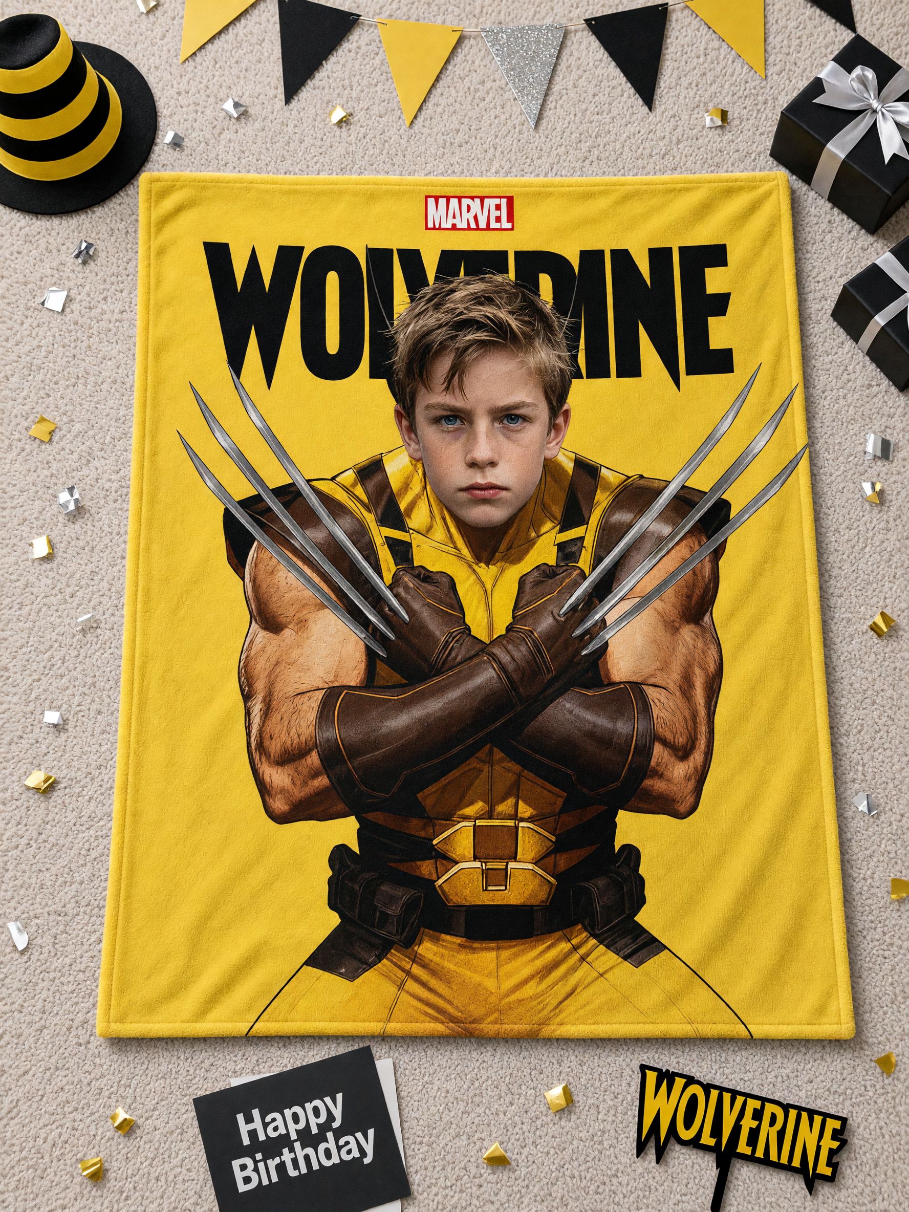 Custom Photo Face Superhero Flannel Fleece Blanket Ultra Soft Cozy Throw Bed Couch Ideal Personalized Gift