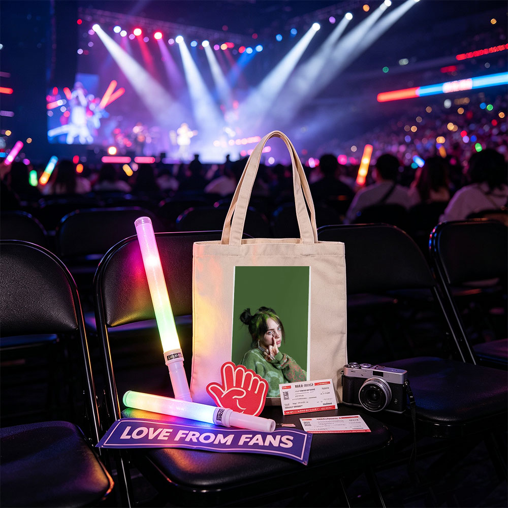 Billie Eilish in Studio Portrait Wearing Green Knit Sweater with Hair in Buns and Fingers on Face - Canvas tote bags