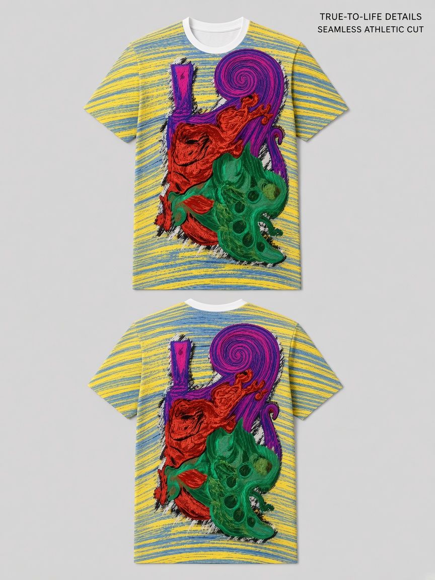 Psychedelic Abstract Swirl 3D Optical Illusion Graphic Tee Breathable Athletic Mesh T-Shirt for Casual and Sports Wear