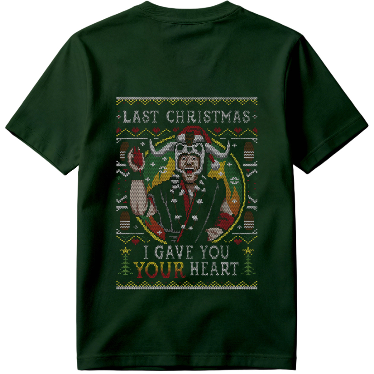 Last Christmas: I Gave You Your Heart - Grinch Ugly Sweater Design - Tee