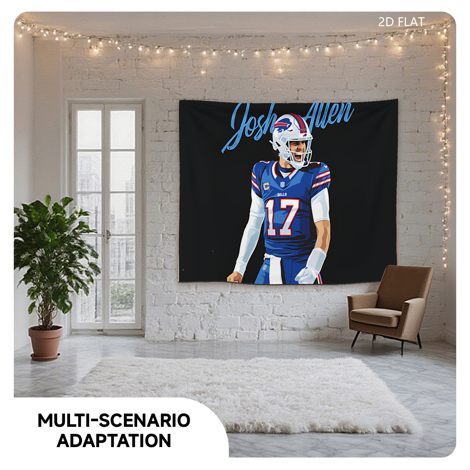 Josh Allen, Buffalo Bills Quarterback #17, NFL Football Player - Tapestry