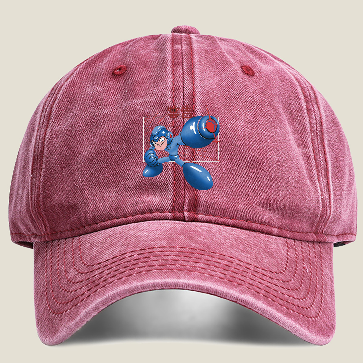 Mega Man Alert - Washed Denim - Baseball Cap