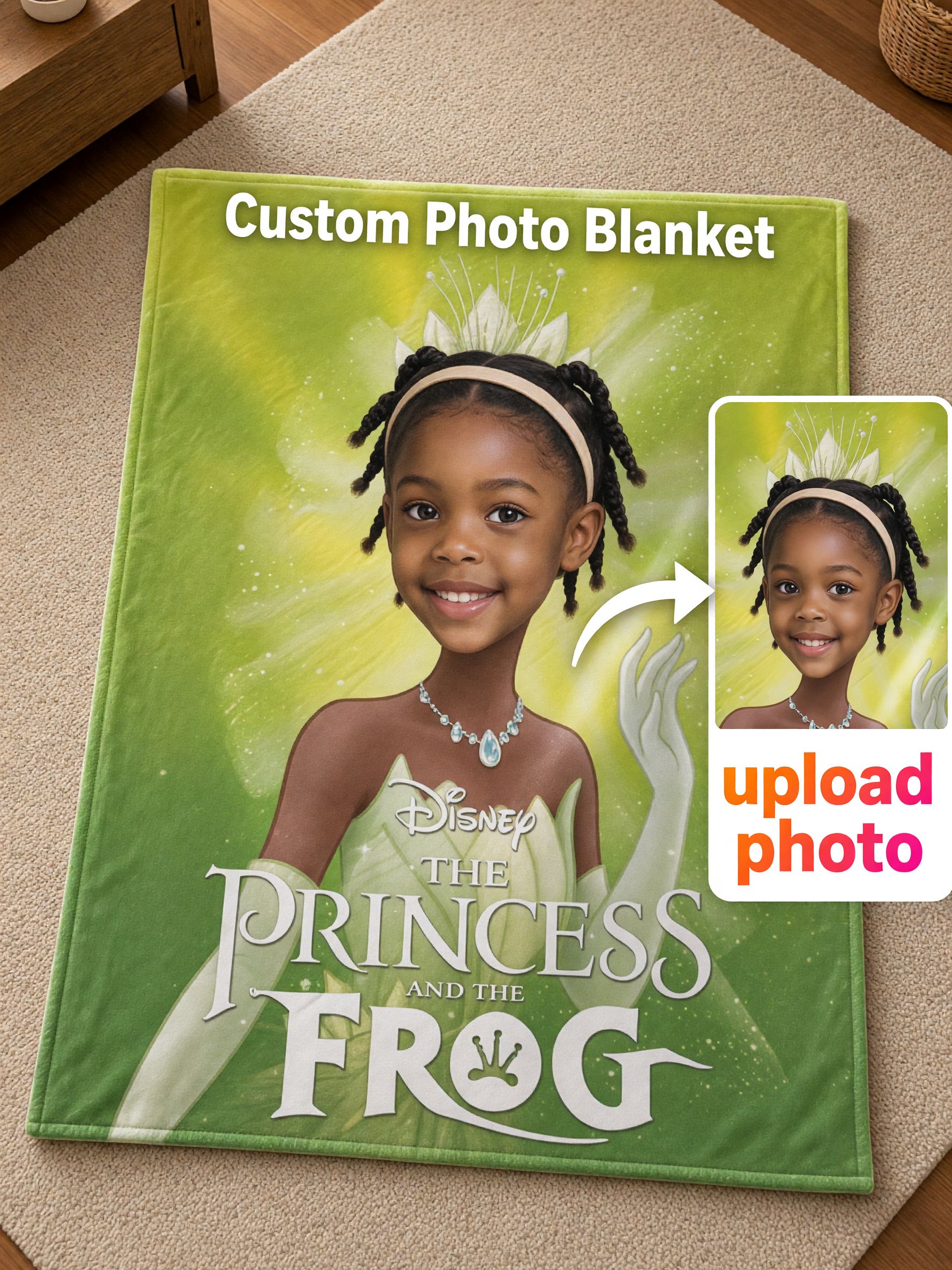 Personalized Face Photo Blanket Custom Princess Flannel Throw Cozy Bed Couch Wrap Ideal Customized Gift