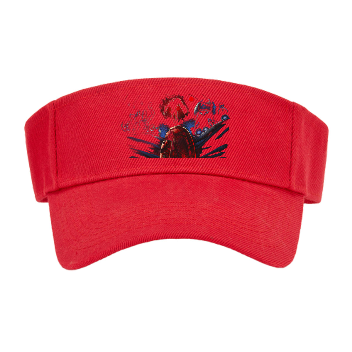Red Planet Encounter: Alien Silhouette and Cosmic Artifacts -  Visor cap