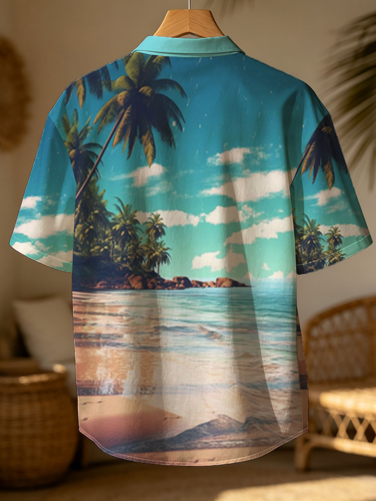 Tropical Beach with Palm Trees and Crystal Clear Water -  Shirt
