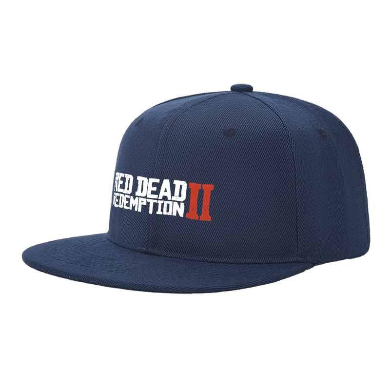 Flat Brim Baseball Cap Red Dead Redemption II Logo Print Streetwear Underground Skate Style for Basketball Court Skate Park Urban Lifestyle Skaters Rappers Streetwear Enthusiasts