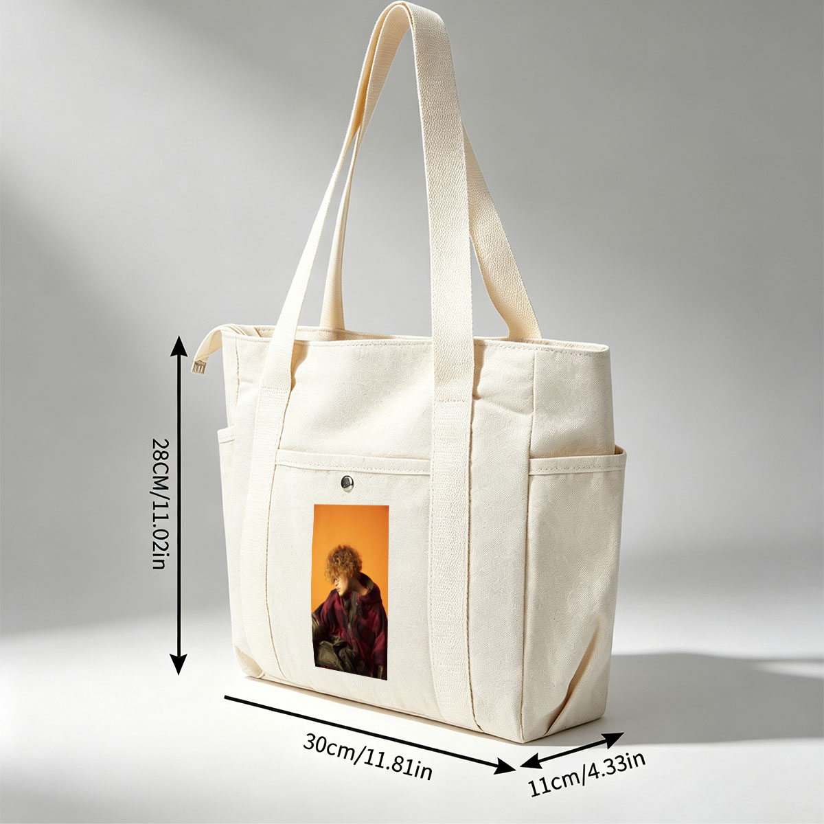 Takashi Miyagawa in a Moody Portrait Wearing a Plaid Hoodie Against an Orange Background - Multi-pocket bags
