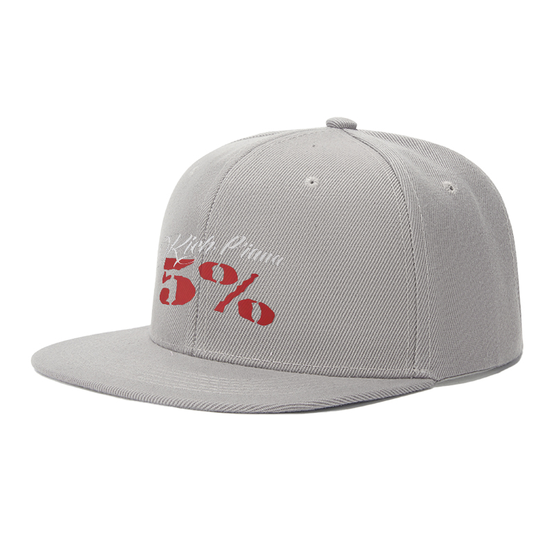 Flat Brim Baseball Cap Rich Piana 5% Logo Print Streetwear Underground Skate Style for Basketball Court Skate Park Urban Athletes and Rap Artists