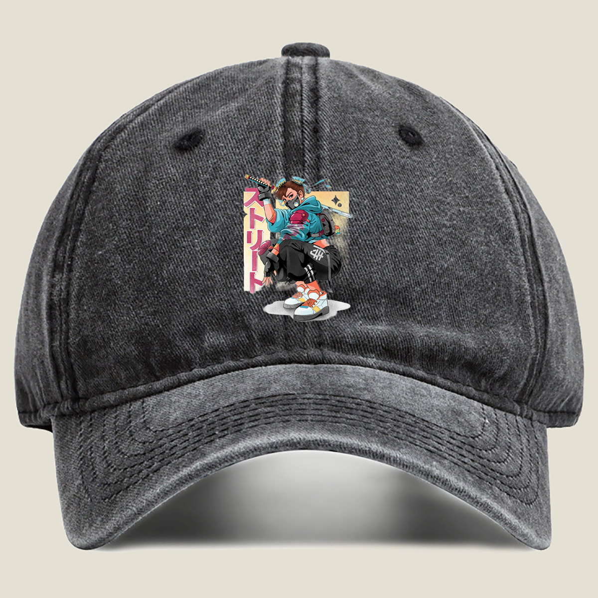 Street Fighter - Sakura - Washed Denim - Baseball Cap